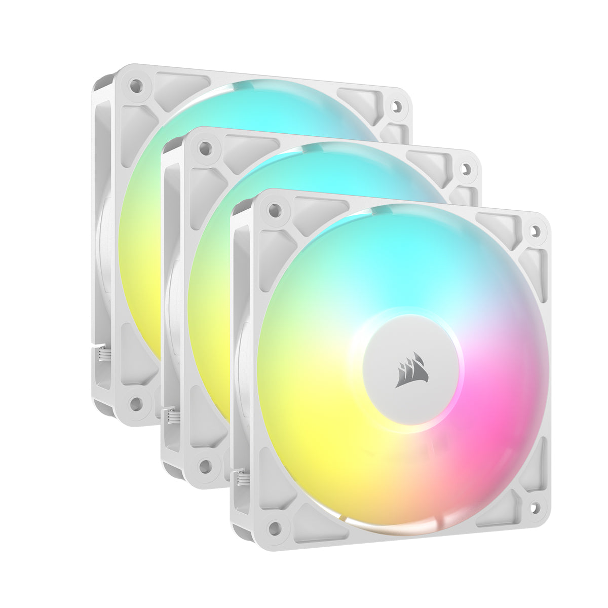 CORSAIR RS120 ARGB White, 120mm ARGB Fan, Triple Pack