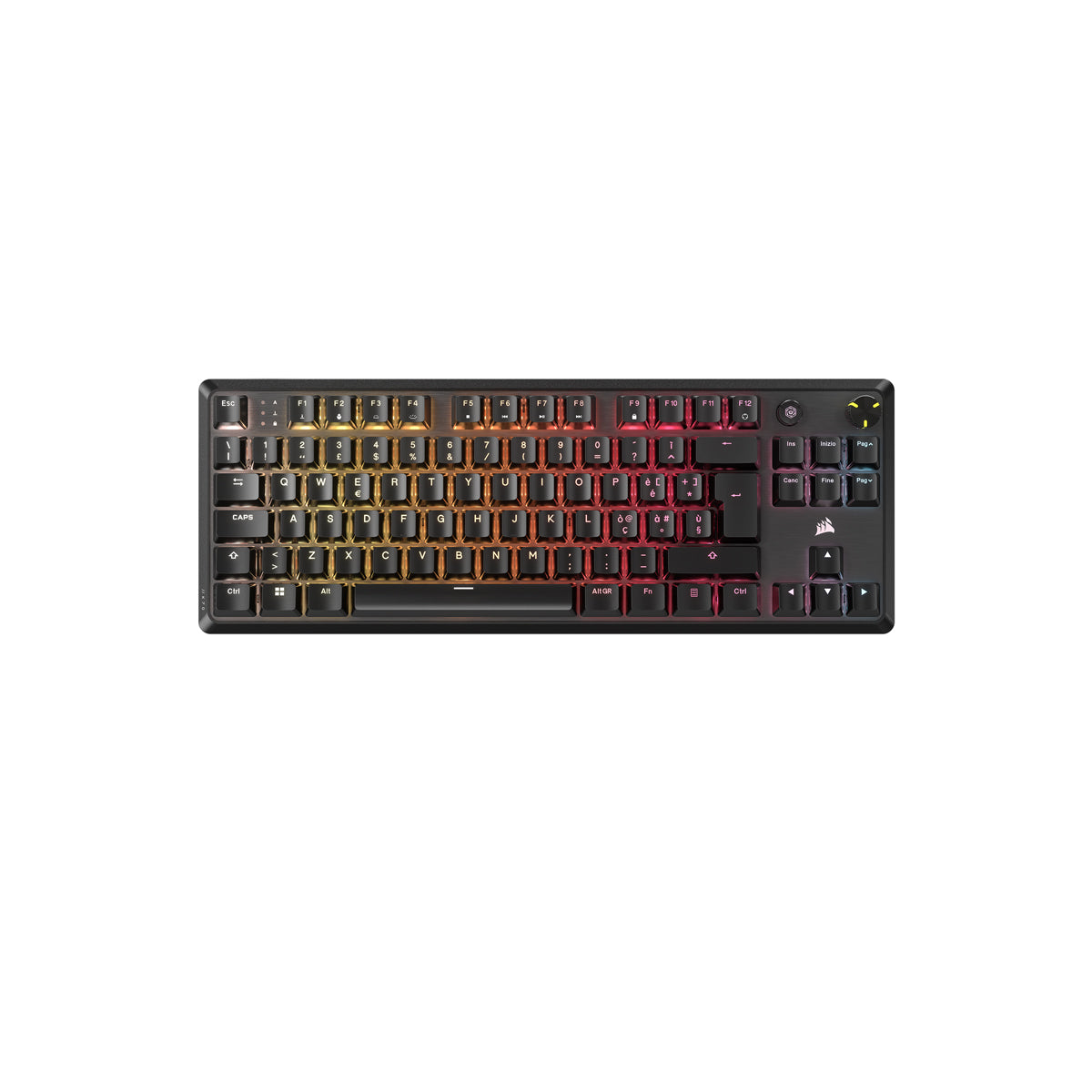 CORSAIR K70 CORE TKL Tenkeyless Mechanical Gaming Keyboard, Backlit RGB LED, CORSAIR MLX RED, Black, Black ABS Keycaps