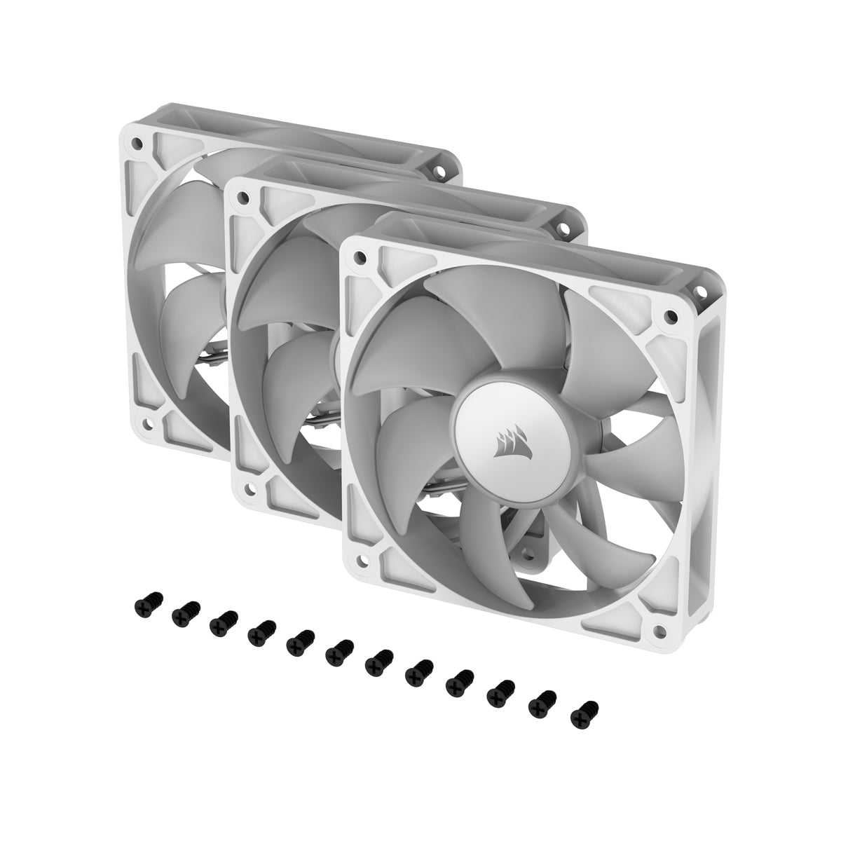 CORSAIR RS120 ARGB White, 120mm ARGB Fan, Triple Pack
