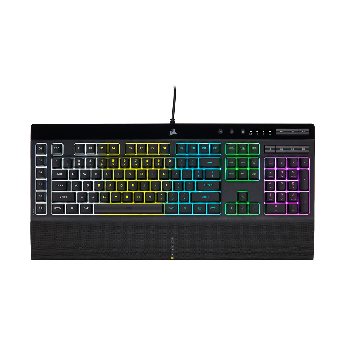 CORSAIR K55 RGB PRO Gaming Keyboard, Backlit Zoned RGB LED, Rubberdome