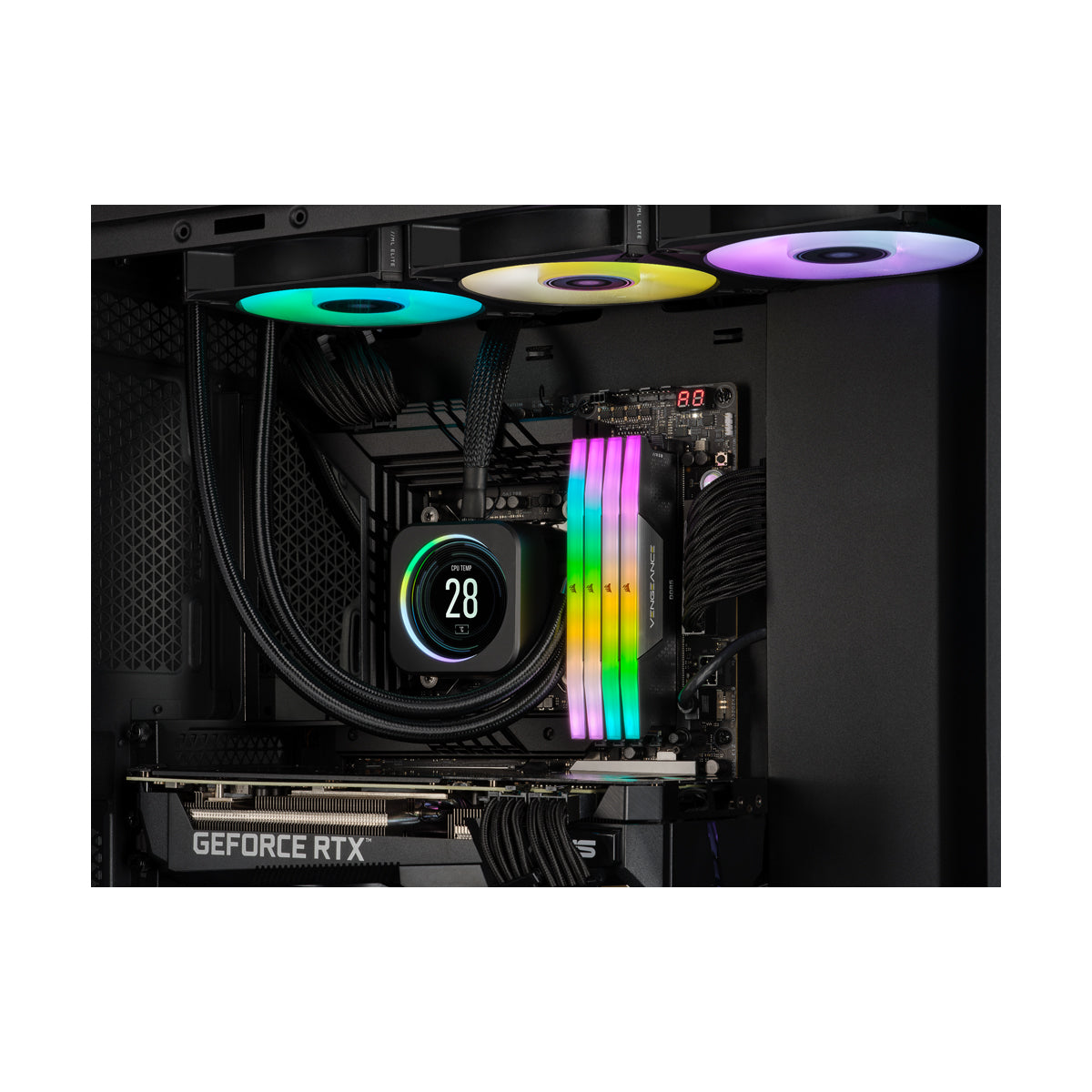 CORSAIR VENGEANCE RGB DDR5 32GB (2 x 16GB) DDR5 6400 CL32-40-40-84 1.40V Intel XMP - BLACK