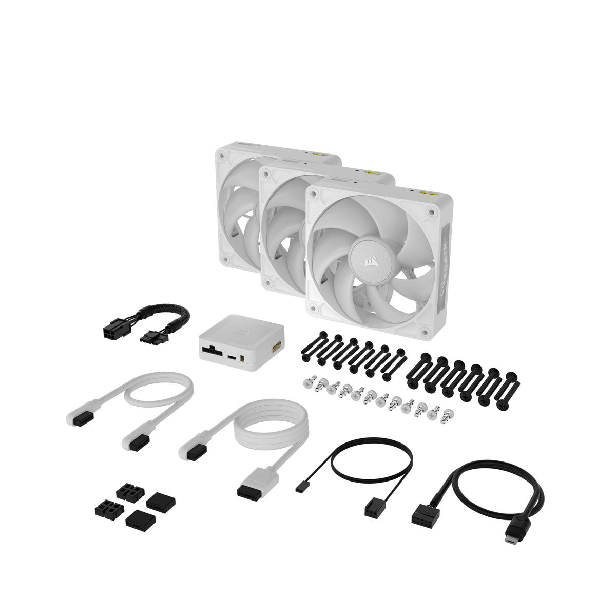 CORSAIR RX MAX RGB Series, iCUE LINK RX120 RGB MAX White, 120mm RGB Fan, Triple Fan Kit