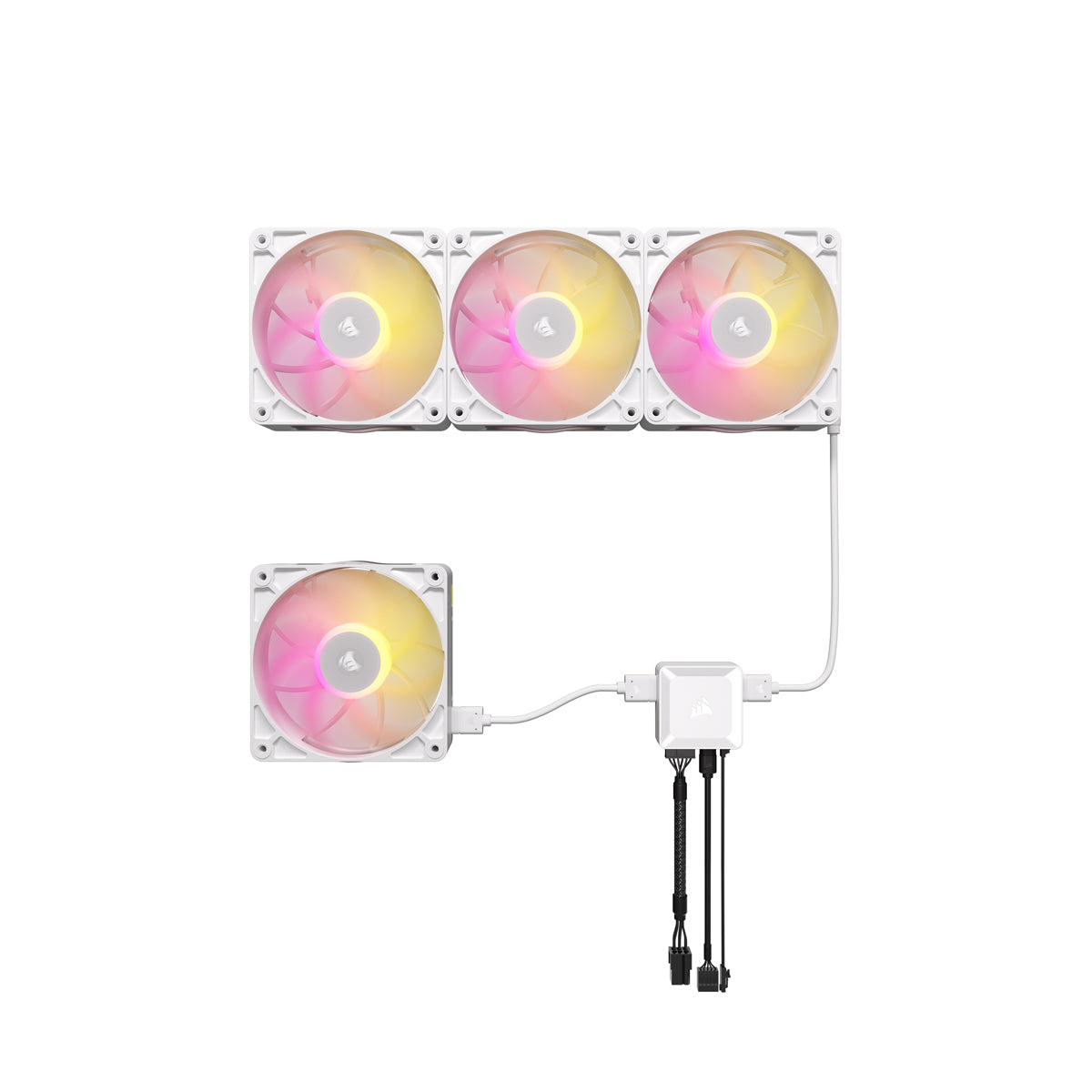 CORSAIR RX MAX RGB Series, iCUE LINK RX120 RGB MAX White, 120mm RGB Fan, Triple Fan Kit
