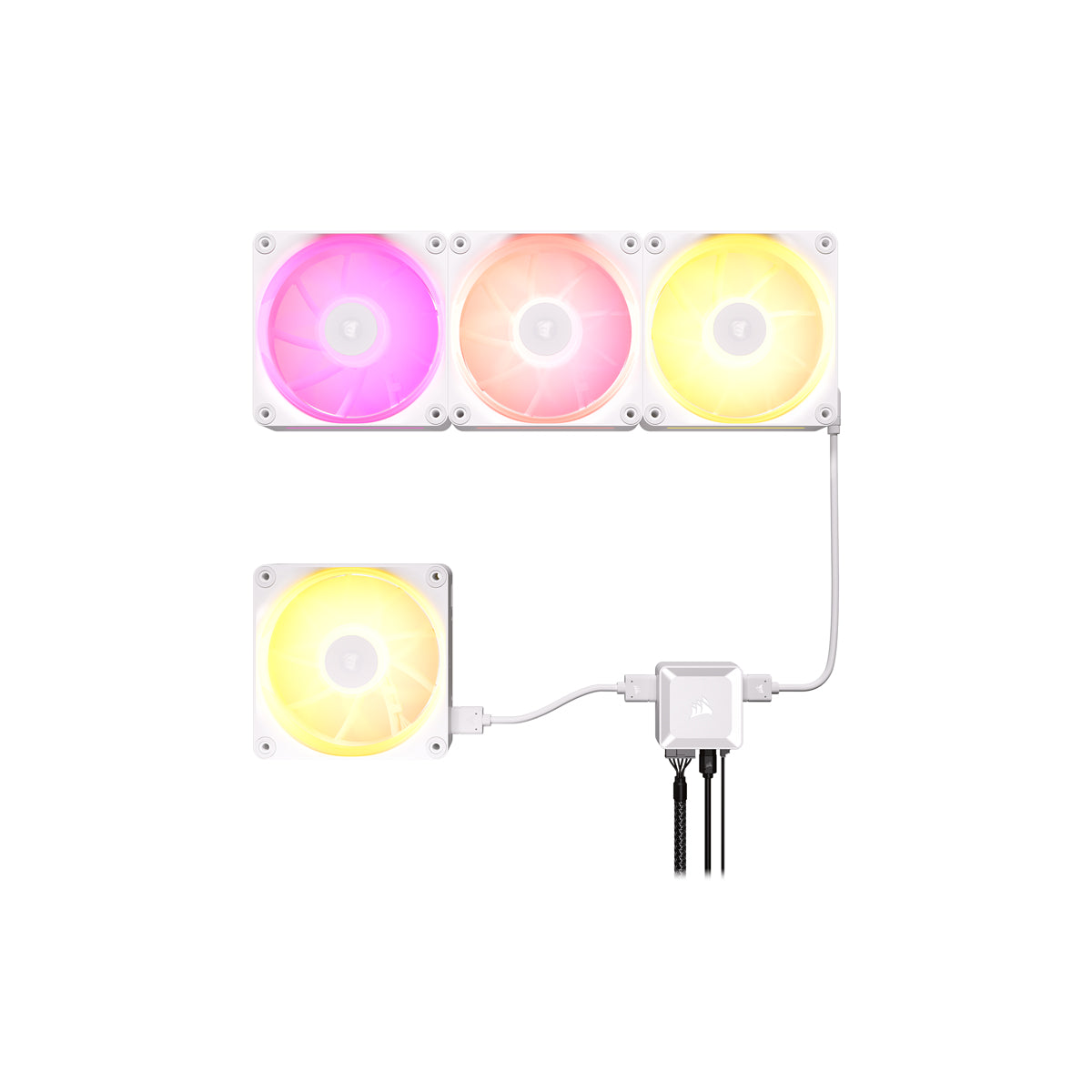 CORSAIR LX RGB Series, iCUE LINK LX120 RGB White, 120mm RGB Fan, Triple Fan Kit