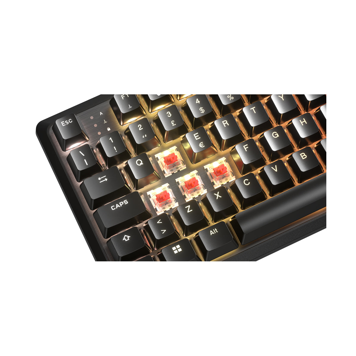 CORSAIR K70 CORE TKL Tenkeyless Mechanical Gaming Keyboard, Backlit RGB LED, CORSAIR MLX RED, Black, Black ABS Keycaps
